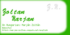 zoltan marjan business card