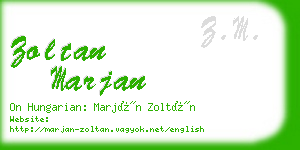 zoltan marjan business card